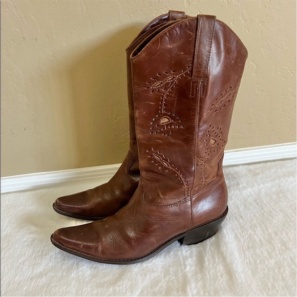 Naturalizer Phoenix Leather Western Cowboy/Cowgirl Boho Boots, 9 - Picture 3 of 13